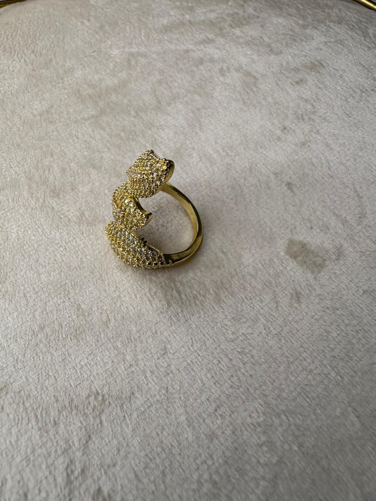 anello foglia -oro